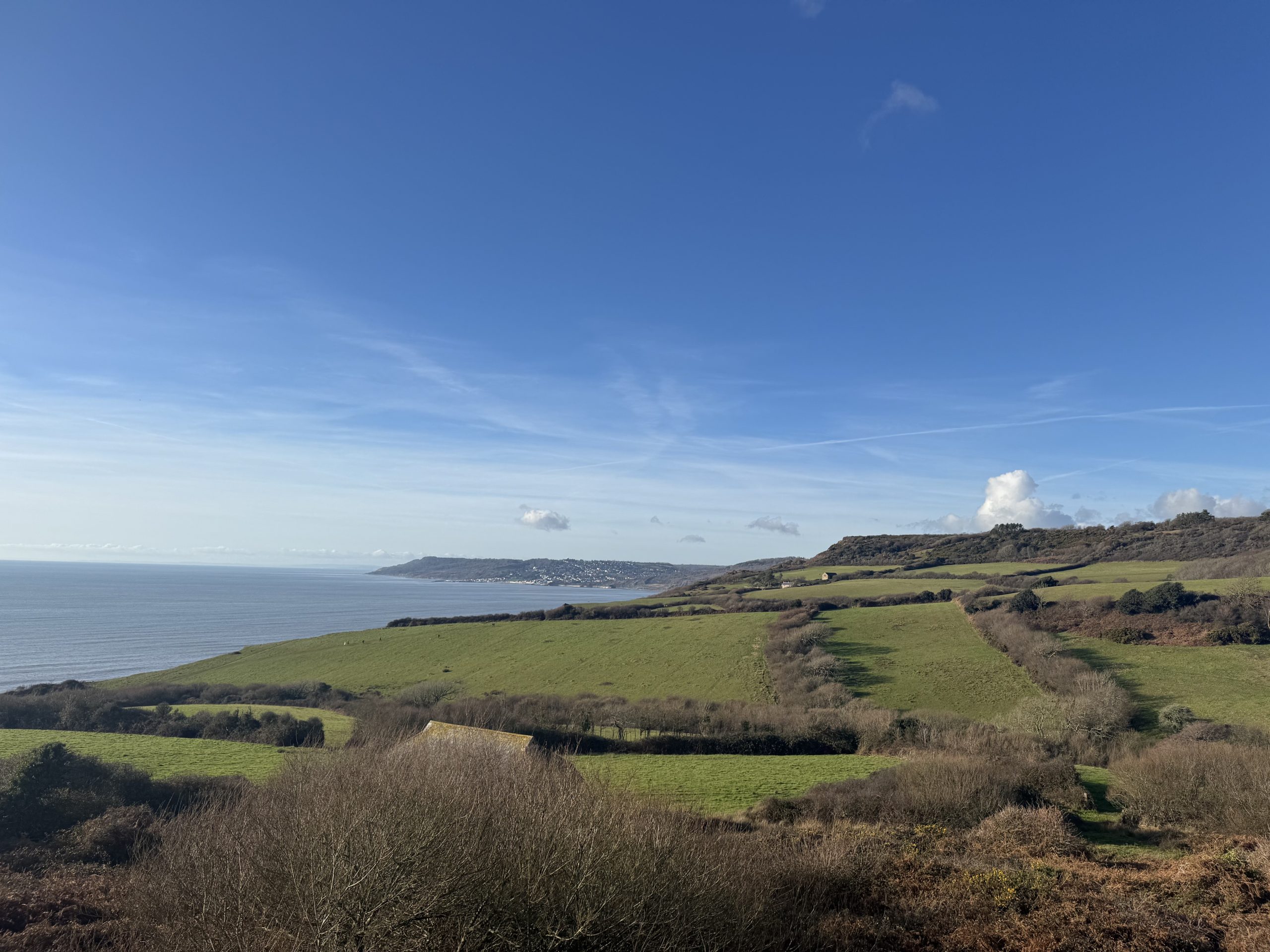 The view from Stonebarrow lane on a sunny day